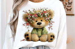 Floral Crown Easter Teddy Clipart Product Image 2