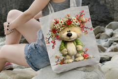 Floral Crown Easter Teddy Clipart Product Image 3