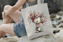 Floral Crown Mothers Day Bunny clipart Product Image 2