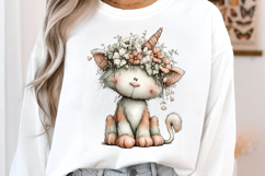 Floral Crown Unicorn Cat Clipart Product Image 2