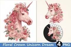 Floral Crown Unicorn Dream Clipart Product Image 1