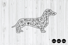 Floral Dachshund SVG, Dachshund Dog SVG, Dog SVG Product Image 1