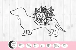 floral dachshund svg