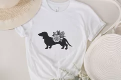 floral dachshund svg