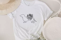 floral dachshund svg