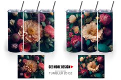 Floral Design Background | Tumbler Sublimation Wrap Product Image 2