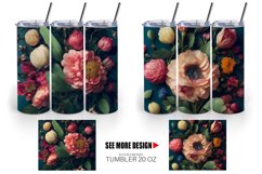 Floral Design Background | Tumbler Sublimation Wrap Product Image 3