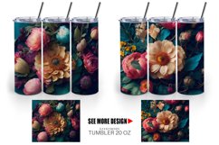 Floral Design Background | Tumbler Sublimation Wrap Product Image 4