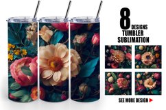 Floral Design Background | Tumbler Sublimation Wrap Product Image 1
