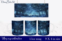 Watercolor forest Mug Sublimation, Forest Design Mug Product Image 1