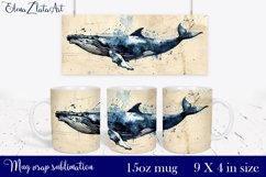 Whale Mug Sublimation. Sea Mug Design Product Image 1