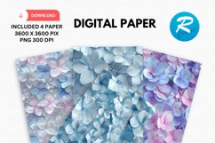Floral Digital Paper, Flowers Background Product Image 1
