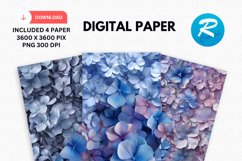 Floral Digital Paper, Flowers Background Product Image 1