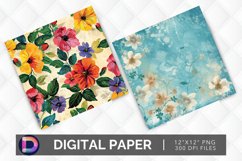 Floral Digital Paper Product Image 1