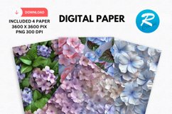 Floral Digital Paper, Flowers Background Product Image 1