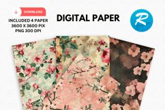 Floral Digital Paper, Floral Background Product Image 1