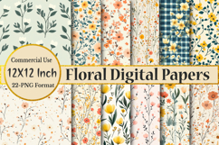 Floral Digital Papers Seamless Pattern Product Image 1