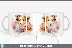 GorgeousFloral Dog Mug Wrap design.