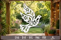 Floral Dove SVG Design Laser Cut Ornament