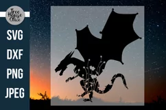Floral Dragon Digital Files features wildflowers inside a dragon silhouette.  SVG DXF PNG and JPEG file types available. 