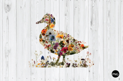 Wildflower Duck PNG, Floral Duck PNG, Duck PNG, Animal PNG Product Image 1