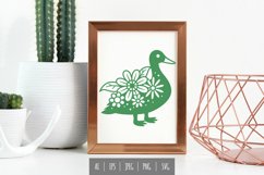Pretty Duck with Floral Ornament On Its Back SVG Product Image 1