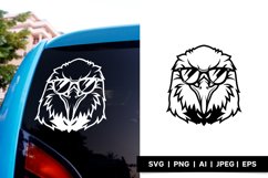 Brave Eagle Face with Cool Sunglasses, SVG Decal Design Product Image 1