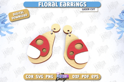 Floral Earrings Laser Cut Bundle, Spring&amp;Summer Earrings SVG Product Image 5