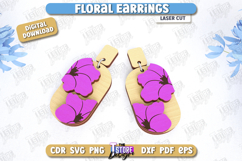 Floral Earrings Laser Cut Bundle, Spring&amp;Summer Earrings SVG Product Image 6