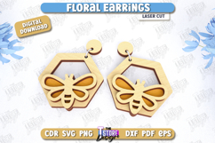 Floral Earrings Laser Cut Bundle, Spring&amp;Summer Earrings SVG Product Image 9