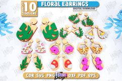 Floral Earrings Laser Cut Bundle, Spring&amp;Summer Earrings SVG Product Image 1