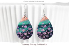 Floral Earrings Png  Flower Teardrop Earrings Sublimation
