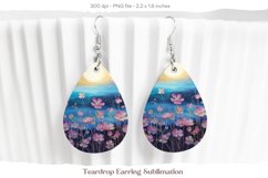Floral Earrings Png | Flower Teardrop Earrings Sublimation