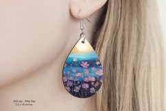 Floral Earrings Png  Flower Teardrop Earrings Sublimation