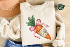 Floral Easter Carrot Coquette Bow PNG, Happy Easter PNG Product Image 2