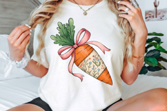 Floral Easter Carrot Coquette Bow PNG, Happy Easter PNG Product Image 3