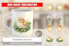 Floral Easter Chick Mug Wrap Product Image 1