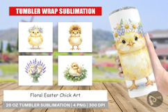 Floral Easter Chick Tumbler Product Image 1
