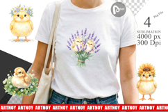 Floral Easter Chick Sublimation Product Image 1