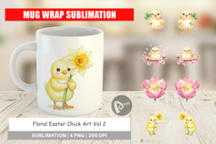 Floral Easter Chick Mug Wrap Product Image 1