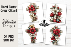 Floral Easter Cross Clipart Product Image 1