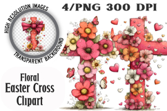 Floral Easter Cross Clipart Product Image 1