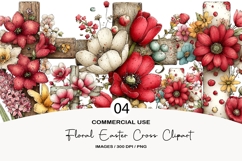 Floral easter cross clipart Product Image 1