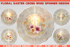 Bundle of Wind Spinner Sublimation Design with Flower Cross Product Image 8