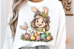 Floral Easter Girl Dream Clipart Product Image 2