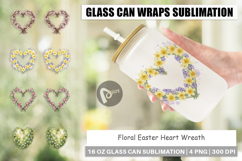 Floral Easter Heart Wreath Glass Can Product Image 1