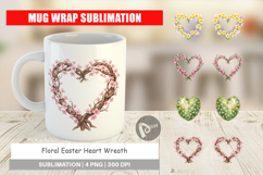 Floral Easter Heart Wreath Mug Wrap Product Image 1