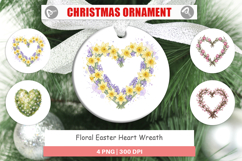 Floral Easter Heart Wreath Ornament Product Image 1