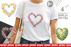 Floral Easter Heart Wreath Sublimation Product Image 1