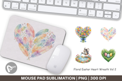 Floral Easter Heart Wreath Mouse Pad Product Image 1